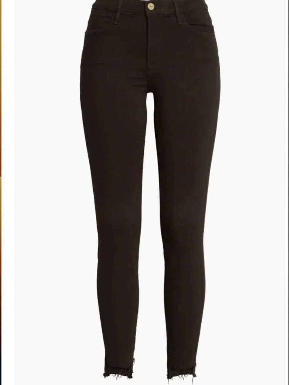 Frame denim black Le skinny de Jeane raw hem jeans 25
